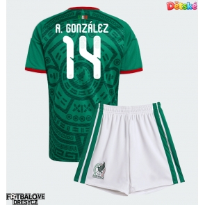 Mexiko Armando Gonzalez #14 Dětské Domácí dres komplet MS 2026 Krátký Rukáv (+ trenýrky)